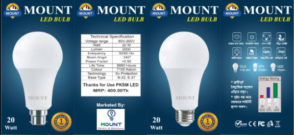 Mount Led Bulb 20 w